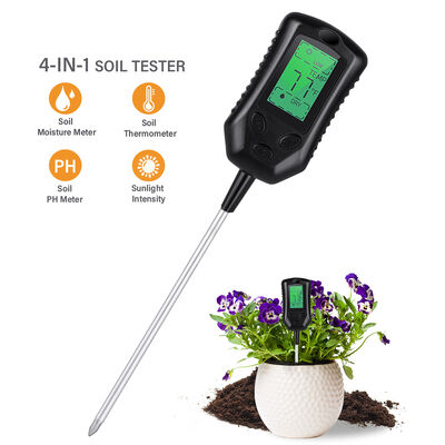 Large LCD User Interface 4 In 1 Soil Meter  PH Soil Meter Moisture/Temperature/Sunlight  Soil Analysis Tools