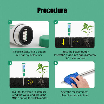 3-in-1 Digital Soil EC Moisture Temperature Meter Plant Soil Salinity Tester for Garden Farm