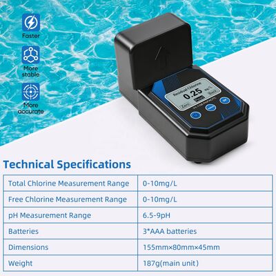 YIERYI Portable Photometric Accurate Water Quality Tester for PH Residual Chlorine Total Chlorine