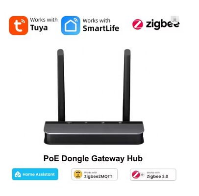 YIERYI Zigbee 3.0 PoE Dongle Gateway Hub for Home Assistant Zigbee2 MQTT ESP32+CC2652P Dual 5dBi Antennas Type-C/PoE Powered
