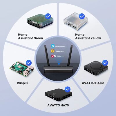 YIERYI Zigbee 3.0 PoE Dongle Gateway Hub for Home Assistant Zigbee2 MQTT ESP32+CC2652P Dual 5dBi Antennas Type-C/PoE Powered