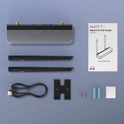 YIERYI Zigbee 3.0 PoE Dongle Gateway Hub for Home Assistant Zigbee2 MQTT ESP32+CC2652P Dual 5dBi Antennas Type-C/PoE Powered