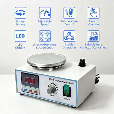 Upgraded 85‑2 3‑in‑1 Digital Hotplate Magnetic Stirrer, Heating, Timing & Constant‑Temperature Laboratory Liquid Mixer