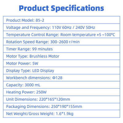 Upgraded 85‑2 3‑in‑1 Digital Hotplate Magnetic Stirrer, Heating, Timing & Constant‑Temperature Laboratory Liquid Mixer