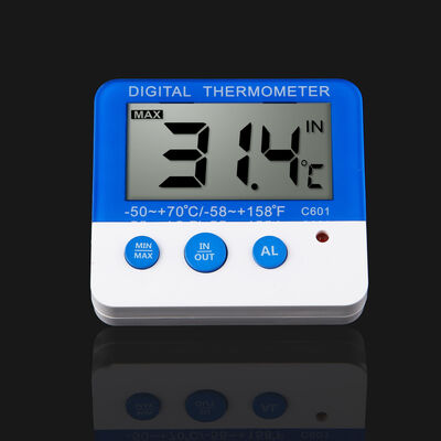 C601 Mini Indoor Outdoor Thermo Hygrometer, High Low Temperature Alarm Thermometer, Refrigerator Temperature Monitor