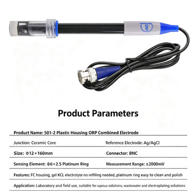 ORP Sensor Electrode, BNC Connector Probe, Laboratory Water Quality Testing, Swimming Pool Oxidation Reduction Electrode