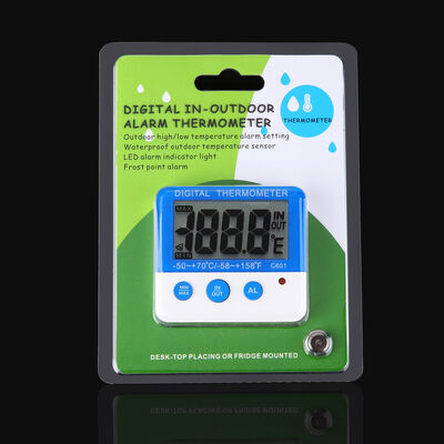 C601 Mini Indoor Outdoor Thermo Hygrometer, High Low Temperature Alarm Thermometer, Refrigerator Temperature Monitor