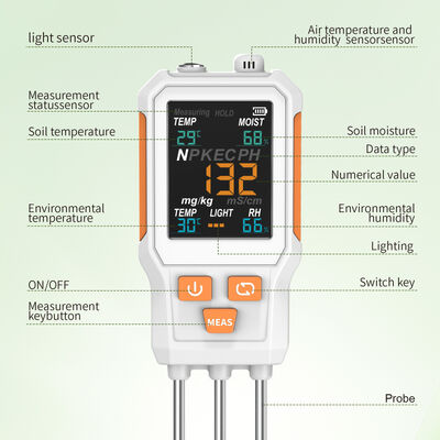 10 in 1 Color Screen Soil Tester, PH,EC,N P K,Temp,Moisture,Light  Humidity