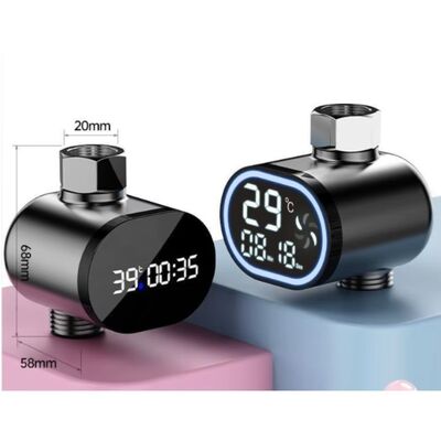 Hydro Power Baby Bath Thermometer, Universal LED Digital Display Shower Water Temperature Gauge
