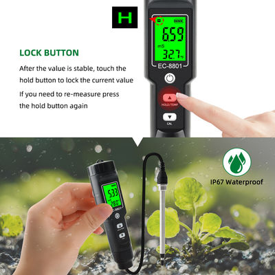 Portable Digital EC Soil Temperature Tester For Farm Measurement