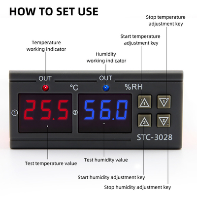 Temperature Humidity Control Digital Thermometer Hygrometer AC 110V 220V