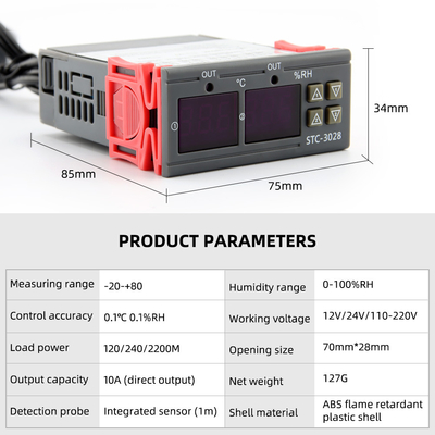 Temperature Humidity Control Digital Thermometer Hygrometer AC 110V 220V