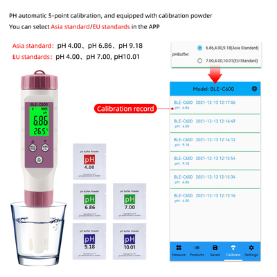 7 In 1 Temp ORP EC TDS Salinity PH Meter Online Blue Tooth Water Quality Tester