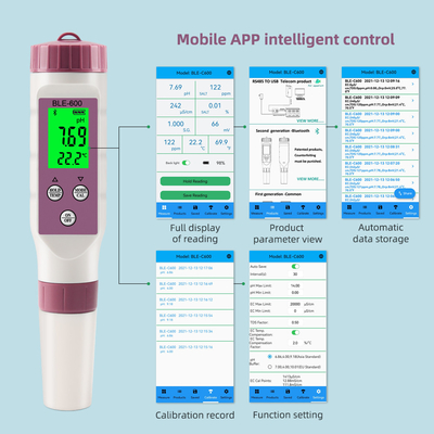 7 In 1 Temp ORP EC TDS Salinity PH Meter Online Blue Tooth Water Quality Tester