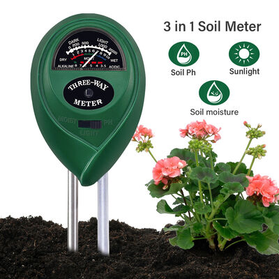 3-in-1 Soil Meter Moisture PH Light No Battery Required Dual-Probe Soil Tester For Indoor / Outdoor Plants Garden Lawn Farm