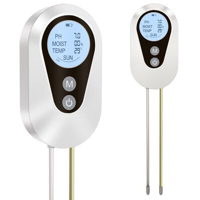Digital 4-in-1 Soil PH Moisture Temperature Sunlight Tester With Backlit LCD For Garden Agriculture