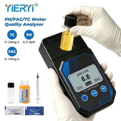 YIERYI Portable Photometric Accurate Water Quality Tester for PH Residual Chlorine Total Chlorine