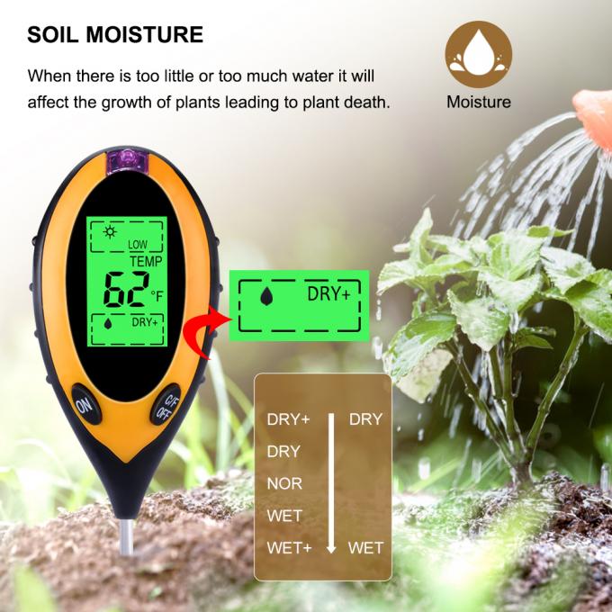 4 In 1 Soil PH Tester Moisture Sunlight Light Test Meter For Garden